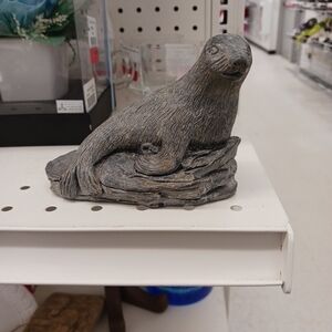 Gray Seal Sculpture Decorative Home Accent